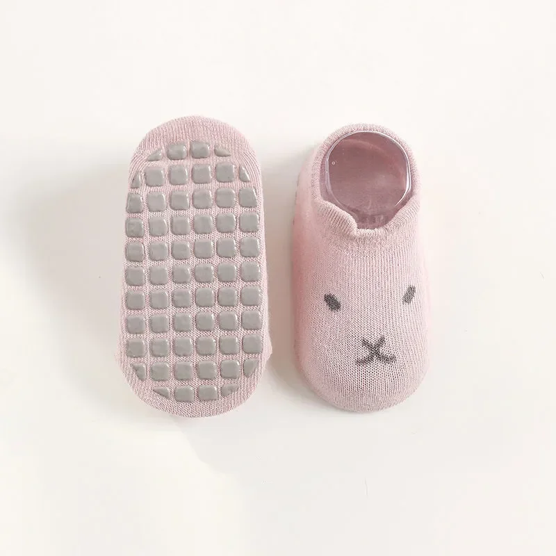 Chaussettes coréennes Newrbon, dessin animé mignon, chaussettes de rinçage pour bébé garçon et fille, chaussettes de sol en silicone non ald, chaussettes pour tout-petits, vêtements en coton Kawaii