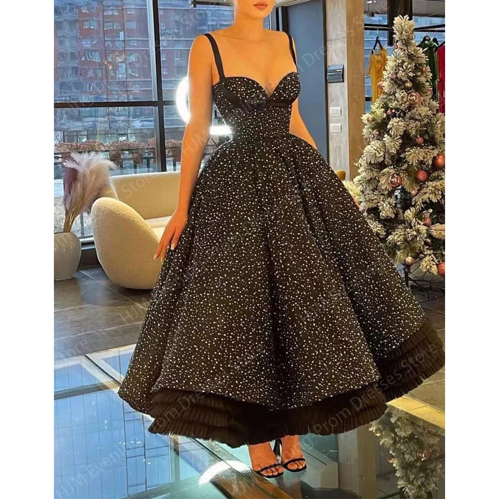 Elegant Long Evening Dresses for Women Spaghetti Strap Ankle-Length A-Line Prom Party Wedding Gala Special Events Dress 2024