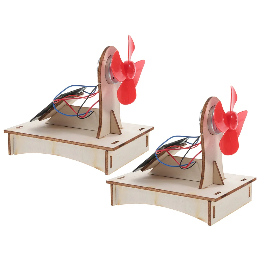 

Solar Fan Material Package 2 Sets Dynamo Wooden Toy Experiment Equipment Assemble Model Kids Science Project Prop Educational