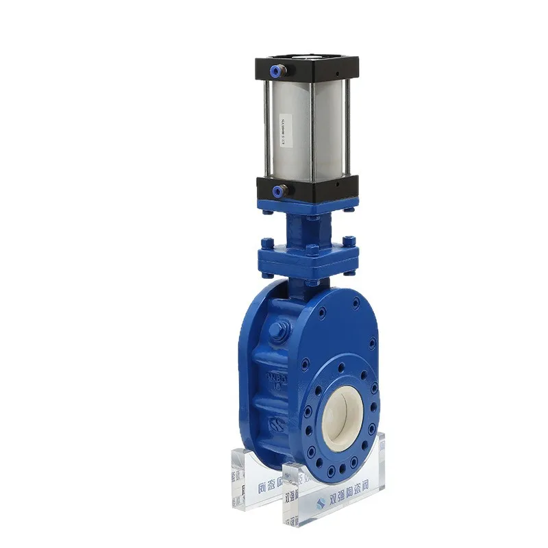 Ceramic pneumatic double gate valve Z674TC wear-resistant clip-on dry ash dust slag discharge valve double dust special