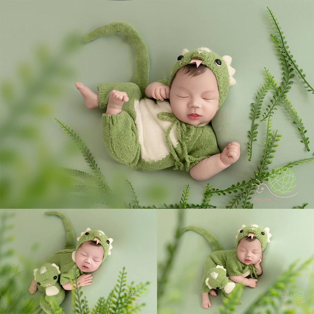 

Прекрасный реквизит для фотосъемки новорожденных с зеленой змеей, детские костюмы с хвостом, мультяшные куклы-змеи, студия 0-1 месяцев, реквизит для фотосессии ребенка