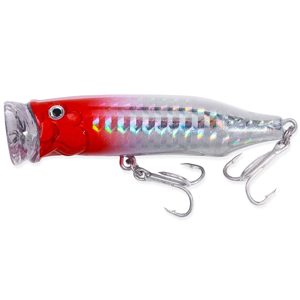 7 cm Popper Angeln Lockt 10g Wobbler Harte Künstliche Köder Topwater ABS Edelstahl Outdoor Angeln Werkzeug Für Angeln liebhaber