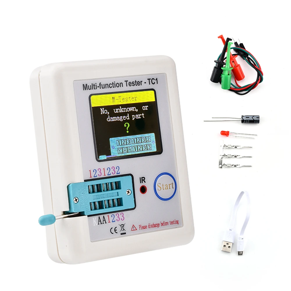 LCR-TC1 Lcr TC1 Kleurrijke Display Multifunctionele Tft Backlight Transistor Esr Tester Voor Diode Triode Condensator Weerstand