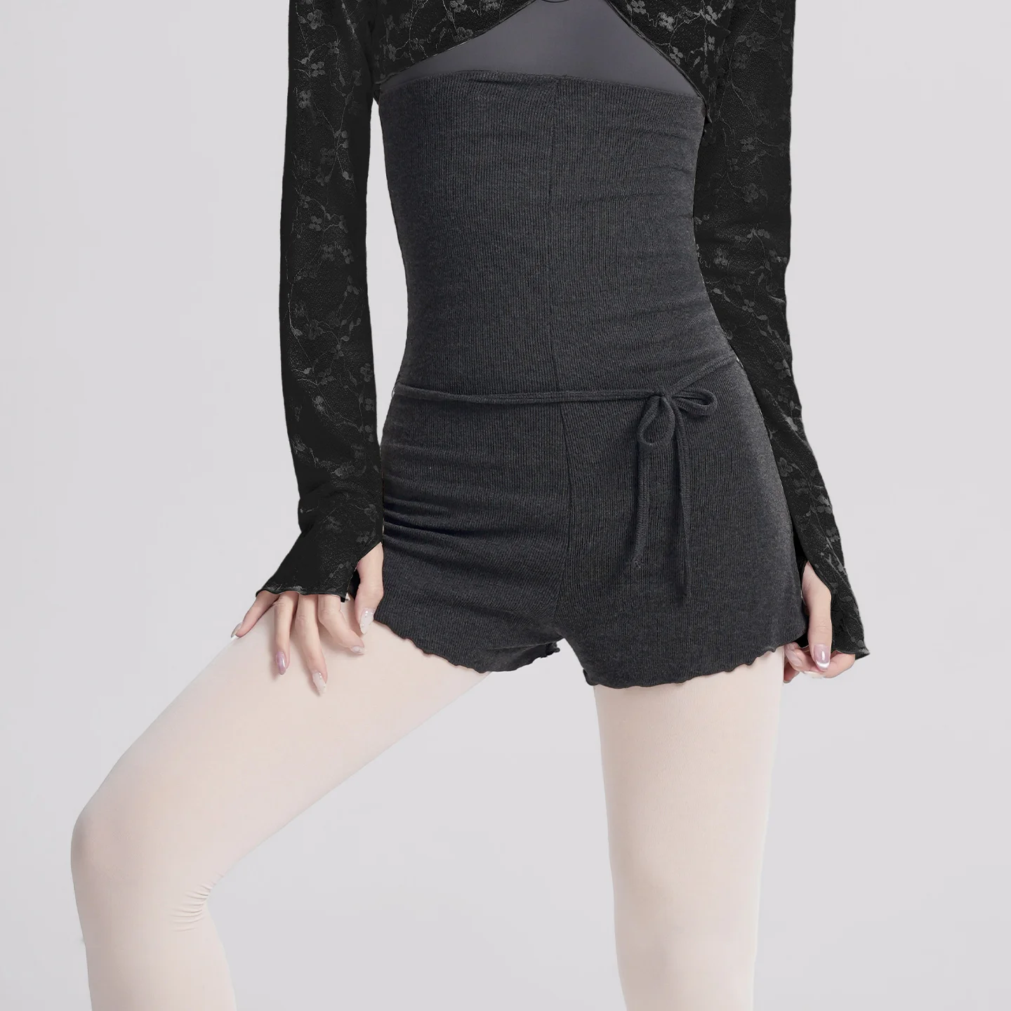 

Woman Knitted Dance Shorts High-waisted Ballet Shorts Yoga Pants Sport Dance Pants Fitness Jogging Running Short Pants