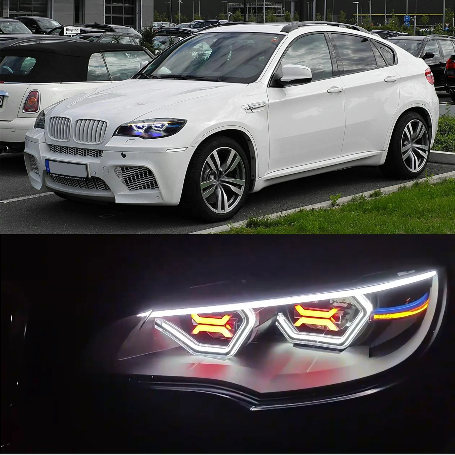 

X5 X6 E70 E71 OSS Style LED Headlight 2009-2013 DRL LED Headlight Front Headlamp RGB X Light Head Light for BMW 1 pair