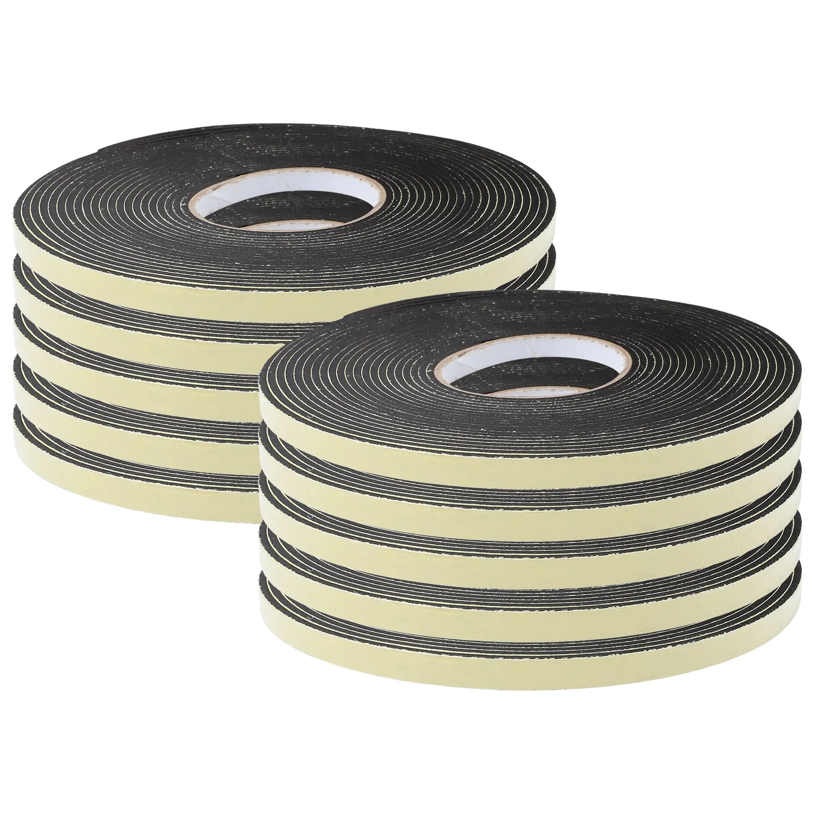 

10 Rolls Black EVA Foam Tape Single Sided Sponge Adhesive Sealing Strip for Doors Windows Insulation Weatherproof Soundproof