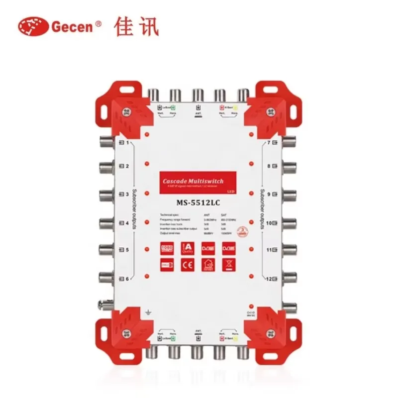

Gecen 5 In 12 Out C Ku Band Cascade Satellite Multiswitch Diseqc 2
