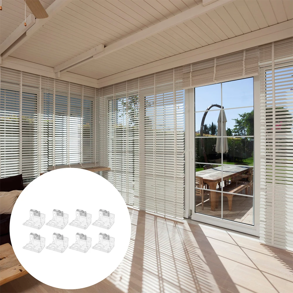 

8 Pcs Blind Bracket Accessories Blinds Curtain Stopper Fittings Vertical Parts Metal Window Frame Holder Clips