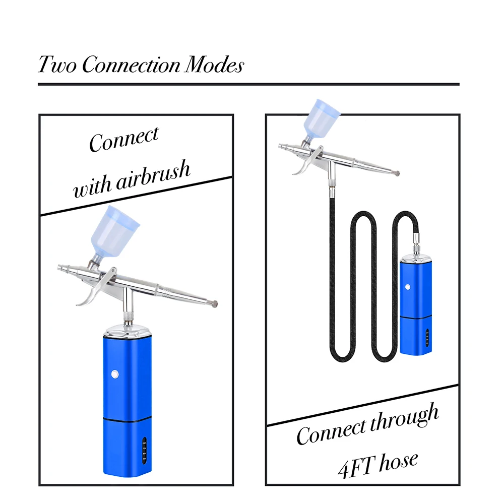 Комплект аэрографа, портативный мини-набор с компрессором, беспроводной набор для нанесения макияжа, покраски, украшения тортов