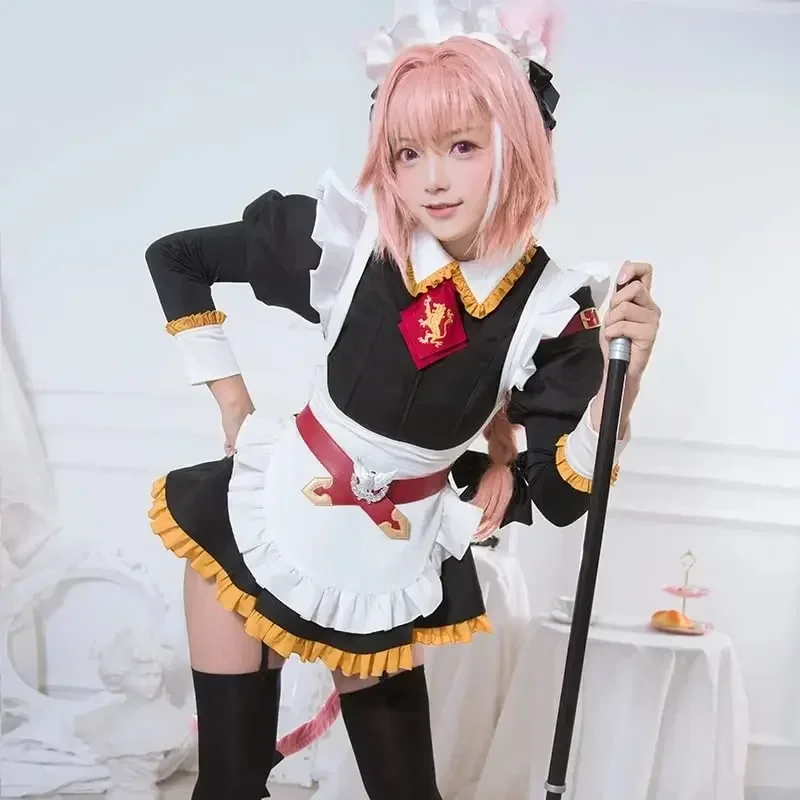 

Anime Fate/Grand Order Fate Apocrypha Rider Astolfo Cosplay JK School Uniform Maid Dress Suit Fancy Outfit