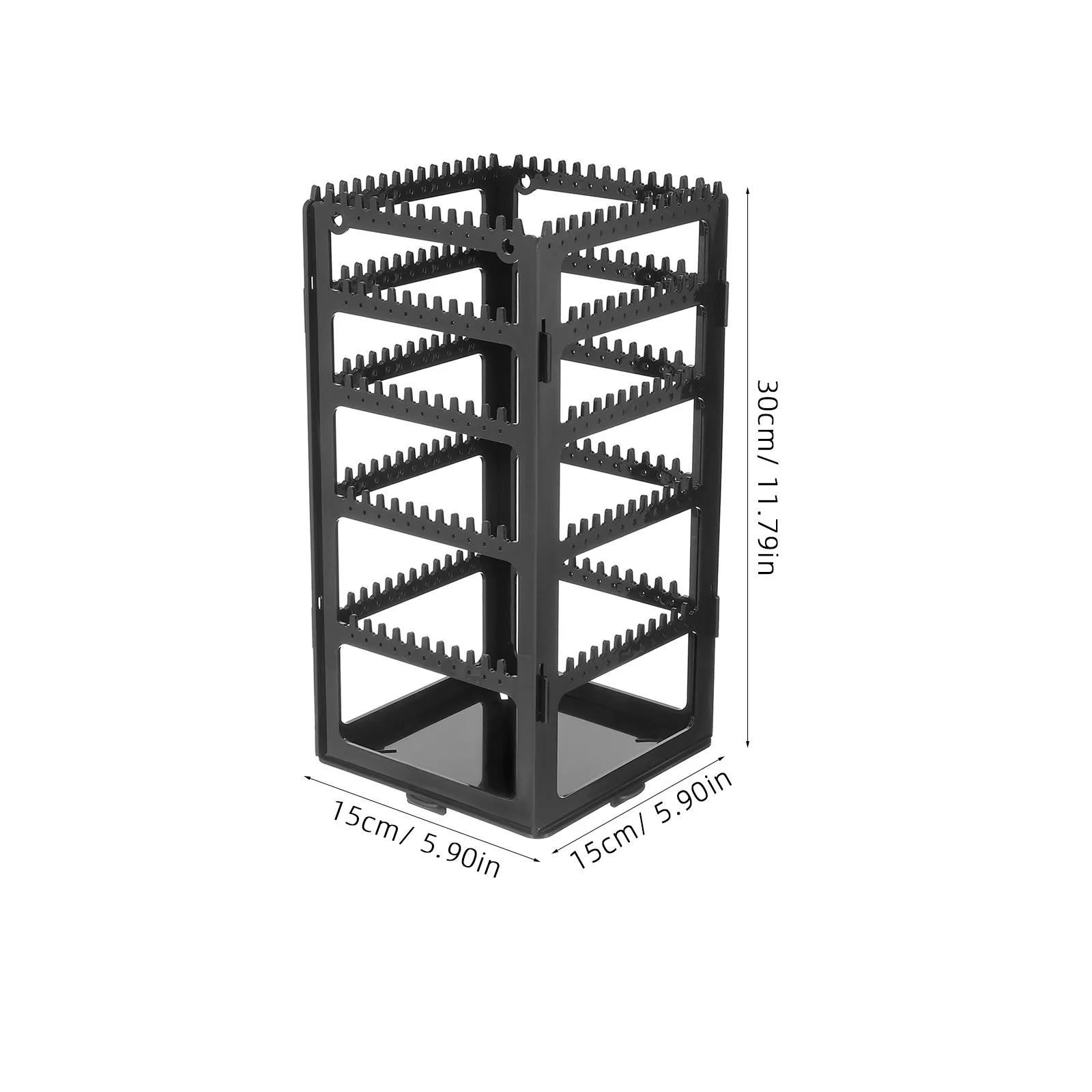 Earring Holder Organizer Rotating 360 Jewelry Display Stand Multifunctional Earrings Necklaces Storage Black Stylish Vanity