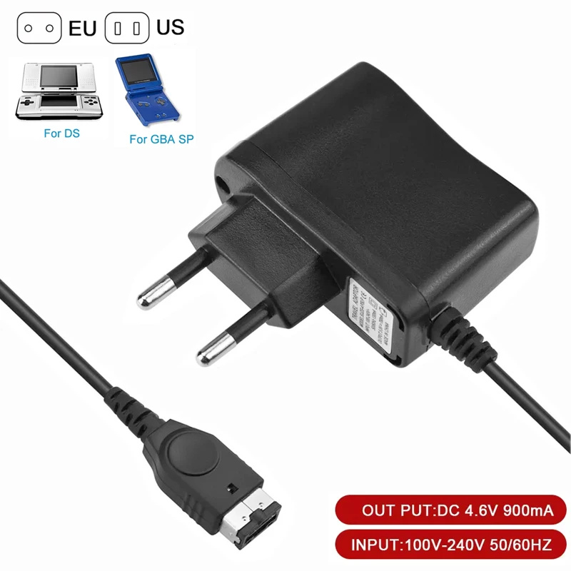 Nintendo DS, NDS, GBA, SP,ゲームボーイアドバンス,SP電源,充電ケーブル,EU, USプラグ,ニンテンドーアクセサリー用のAC充電アダプター