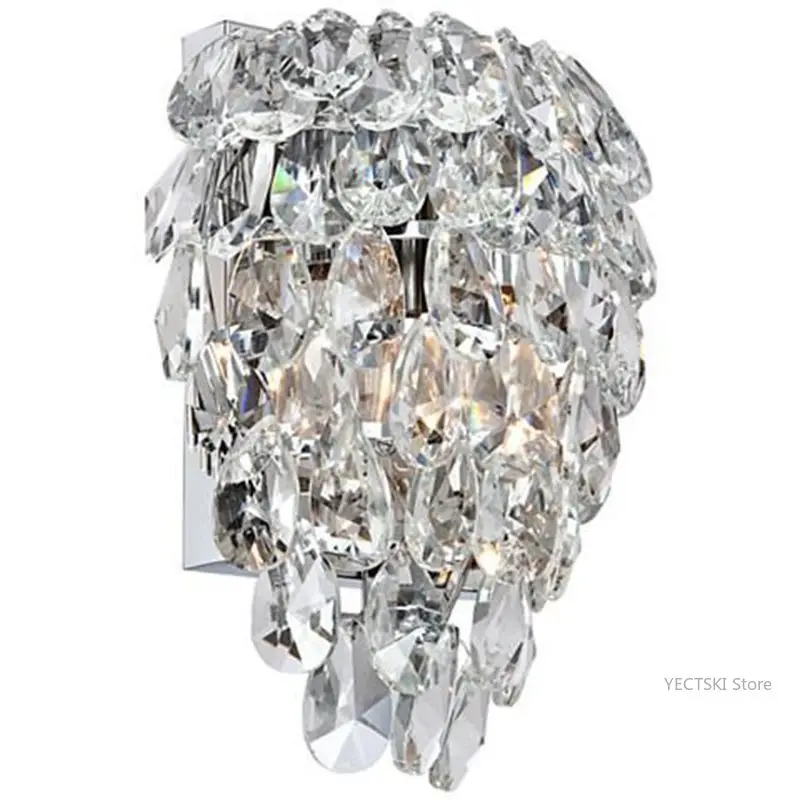 Water droplet crystal wall lamp, simple and modern living room, bedroom, bedside, bathroom