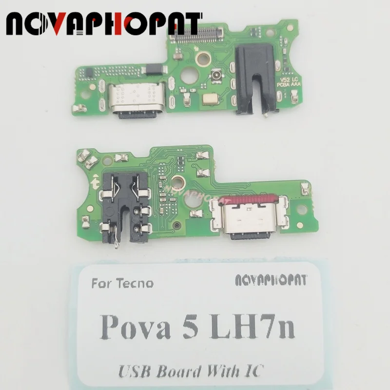 For Tecno Pova 5 LH7n USB Dock Charger Port Plug Headphone Audio Jack Microphone MIC Charging Board With IC