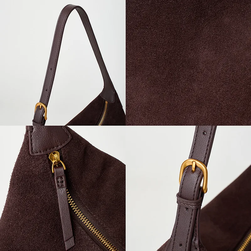 Genuine Leather Winter Fashion Women\'s Handbag,frosted Cowhide Tote Bag, High-quality and Simple Casual Shoulder Crossbody Bag