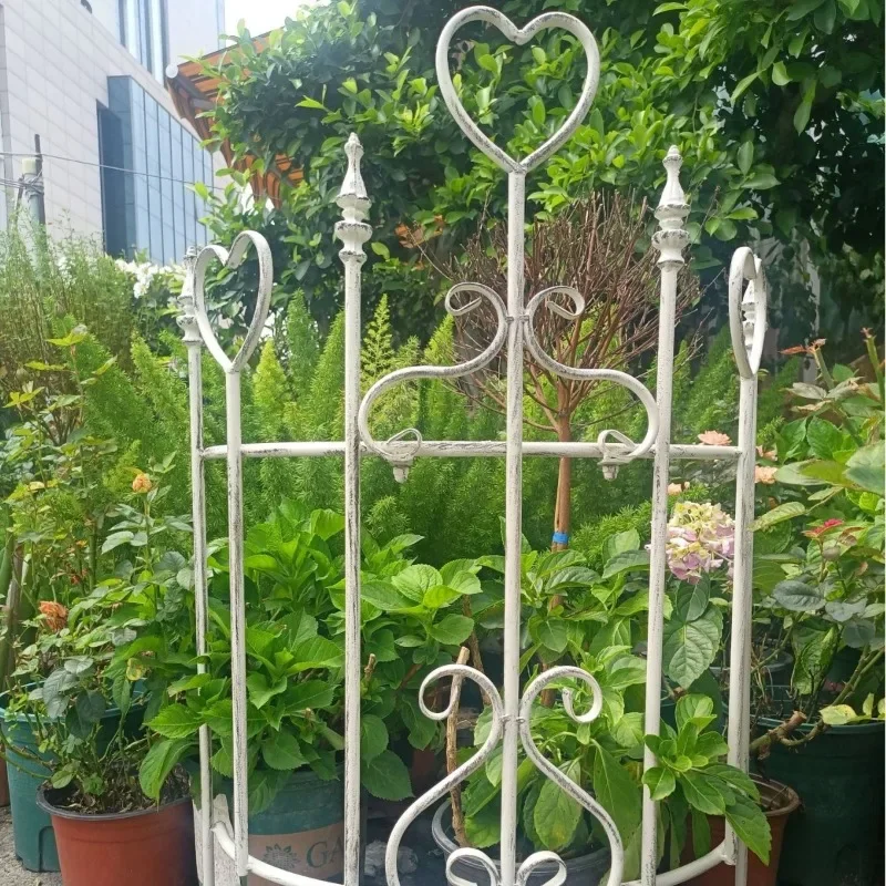 Garden wrought iron retro semi-circular heart-shaped vine climbing frame Homestay garden climbing frame