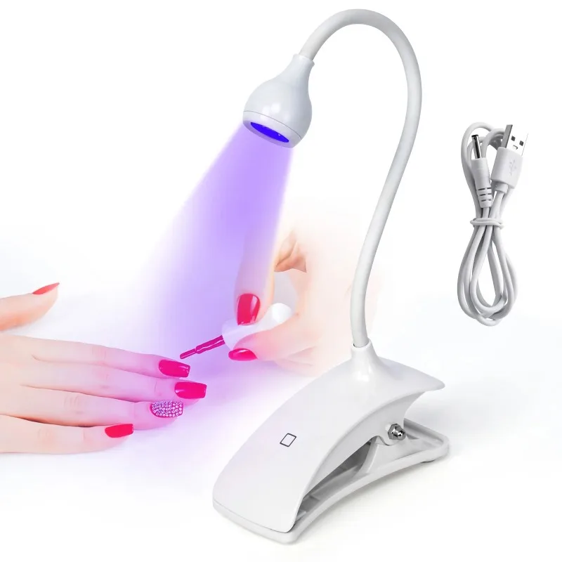 USB Gel Curing Light Nail Dryer Portable Desk Clip-On Flexible Patch Nail UV Phototherapy Lamp Quick-drying Manicure Salon Tools