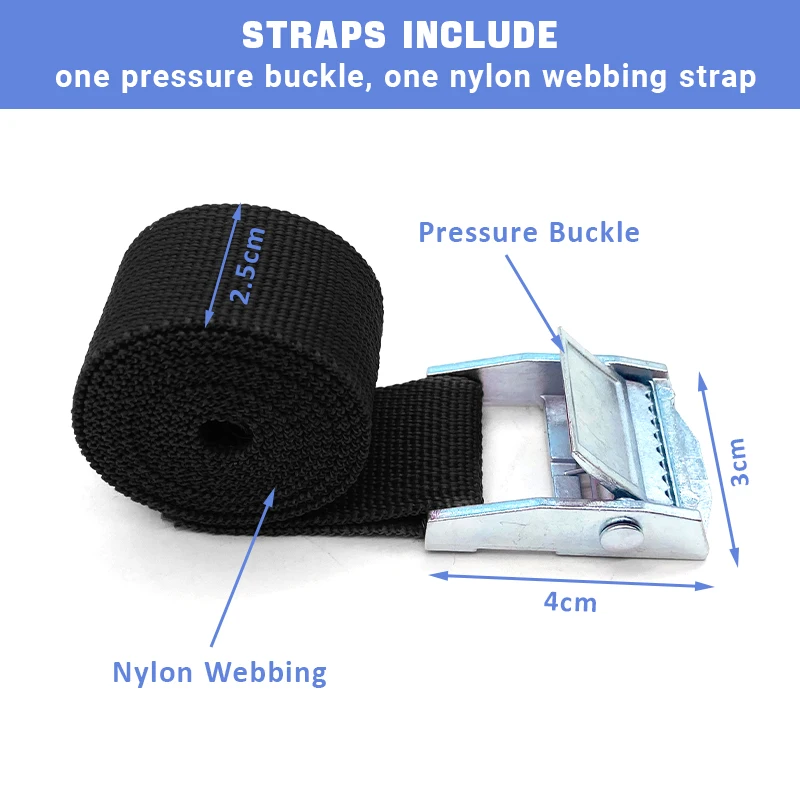 2M Buckle Tie-Down Belt cargo straps for Car motorcycle bike With Metal Buckle Tow Rope Strong Ratchet Belt for Luggage Bag