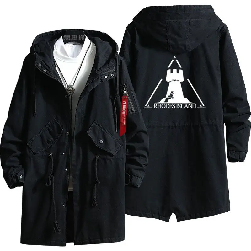 

New ArK Hoodie knights Coat Anime Trench Coat Men Fashion Fall Winter Cotton Zipper Overcoat Jacket