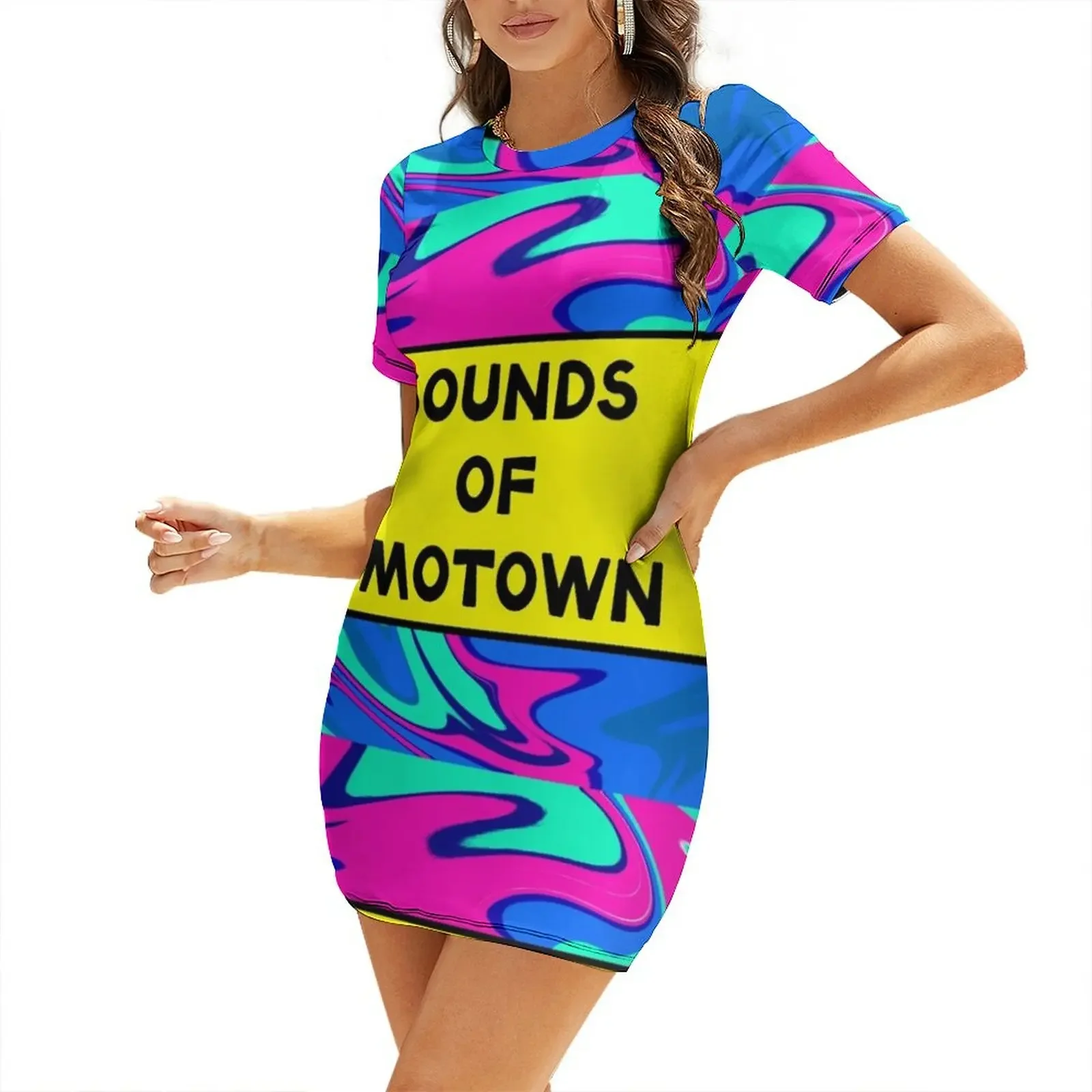 

sounds of Motown Short-Sleeved Dress dress korean style evening dresses women birthday dress