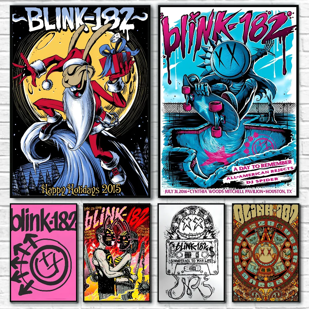 Famous Punk Band BLINK-182 Poster Poster Paper Print Home Living Room Bedroom Entrance Bar Cafe Art Painting Decoration