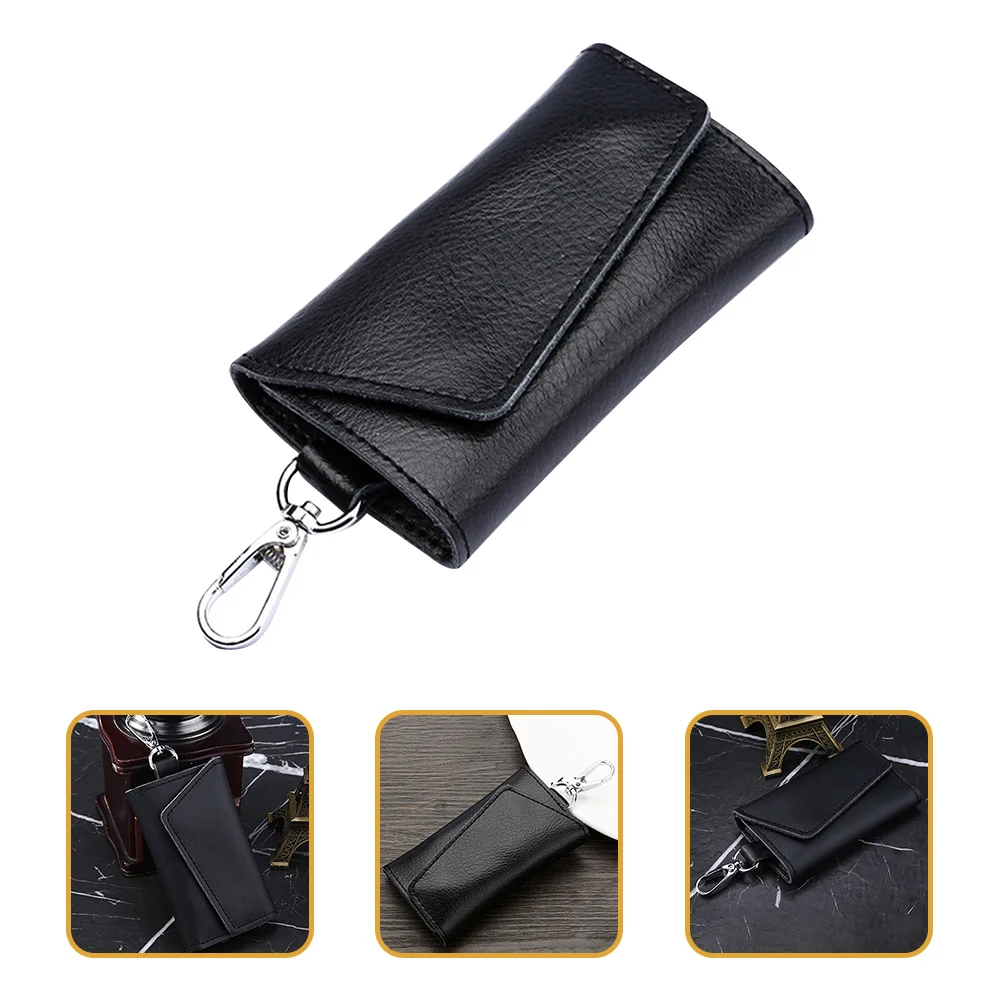 Key Case Storage Bag Wallets for Men Hanging Cowhide Waist Pouch Organizing Auto Men's Shell Purse Women