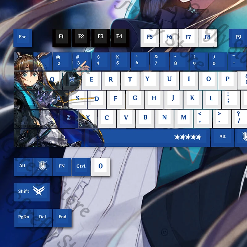 Arknights Craft Keyboard Cap Computer Kforce Colleagues Keypad Keycap Anime Decorate Ambitus Amiya Individuality Game Gift