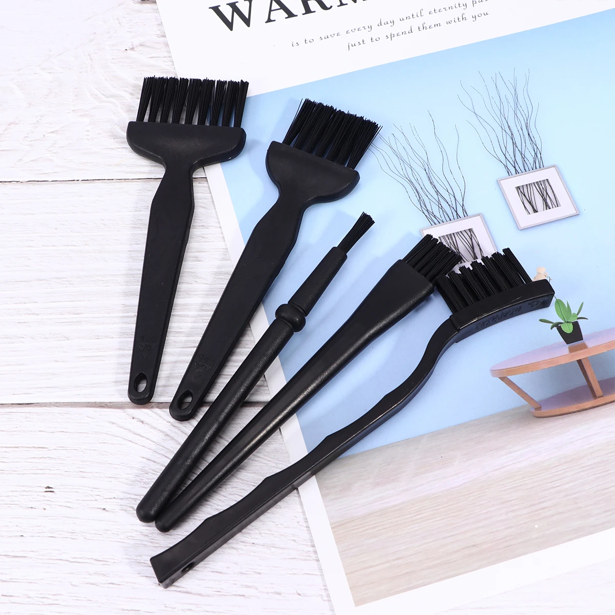 

5pcs Computer Cleaning Brush Anti Static Esd Safe Details Cleaning Tool For Mobile Phone Tablet Pcb Repair High Temperature