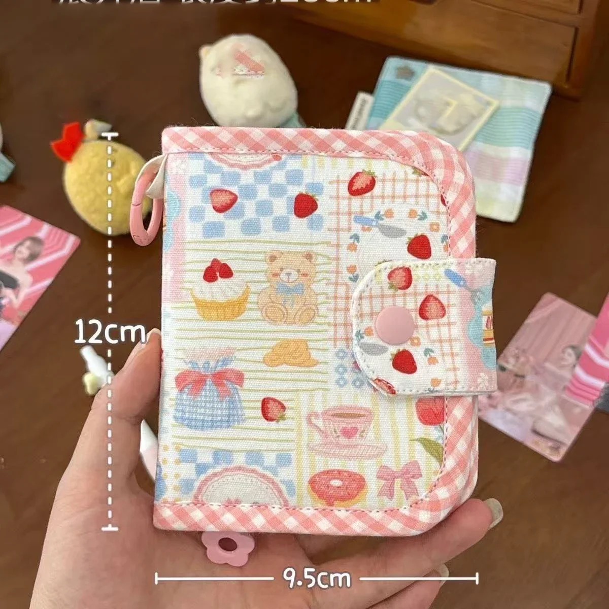Korean Cute Bear Cake Fabric Coin Purse Portable Mini Card Holder ID Bank Card Storage Pouch Lovely Decorative Gift for Girls