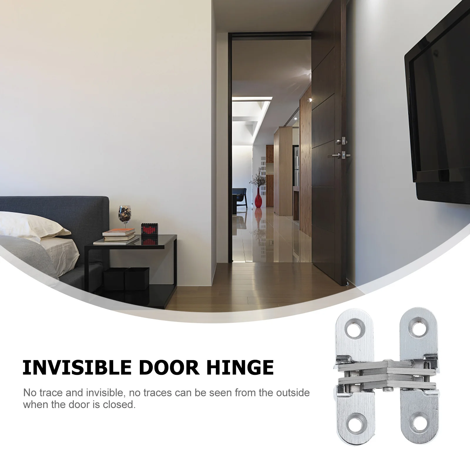 

Invisible Door Hinge Adjustable Concealed Zinc Alloy Heavy Duty 180 Degree Swing No Trace Design Invisible Door Hinge