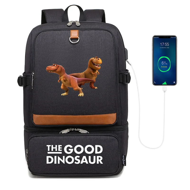 Disney The Good Dinosaur Laptop Backpack Insulated Compartment USB Waterproof Cooler Bag School Picnic Lunch Bag