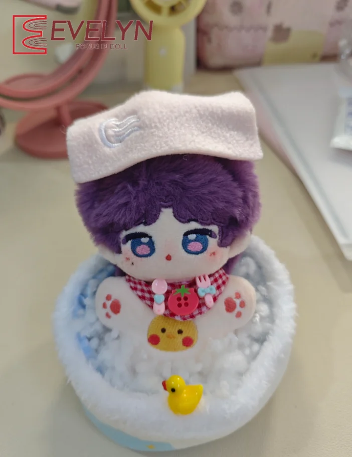 إيفلين أثاث صغير دمية قطنية حوض الاستحمام المشهد ديكور سطح المكتب الديكور دمية كيس النوم حلية لطيف لعبة محشوة 10-13 سنتيمتر