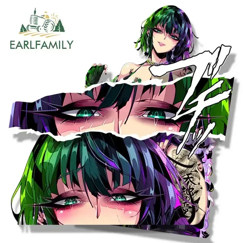 EARLFAMILY Blizzard of Hell Fubuki Peek Fanart Car Sticker Anime Bald Man JDM Gothic Tattoo Girl Waifu Decal Graffiti Stickers