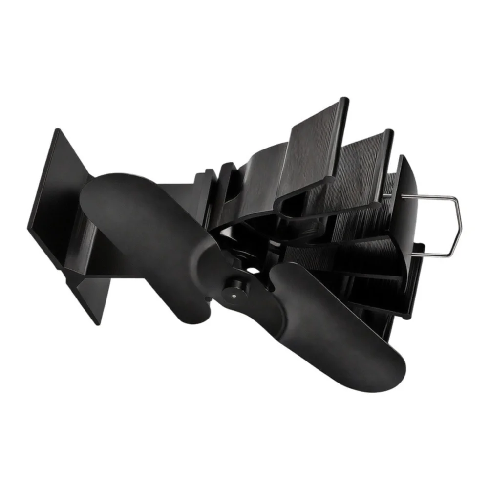 Fireplace Heat Powered Fan 2 22x14x11cm Metal Construction Silent Operation Enhances Room Heat Distribution Efficiency