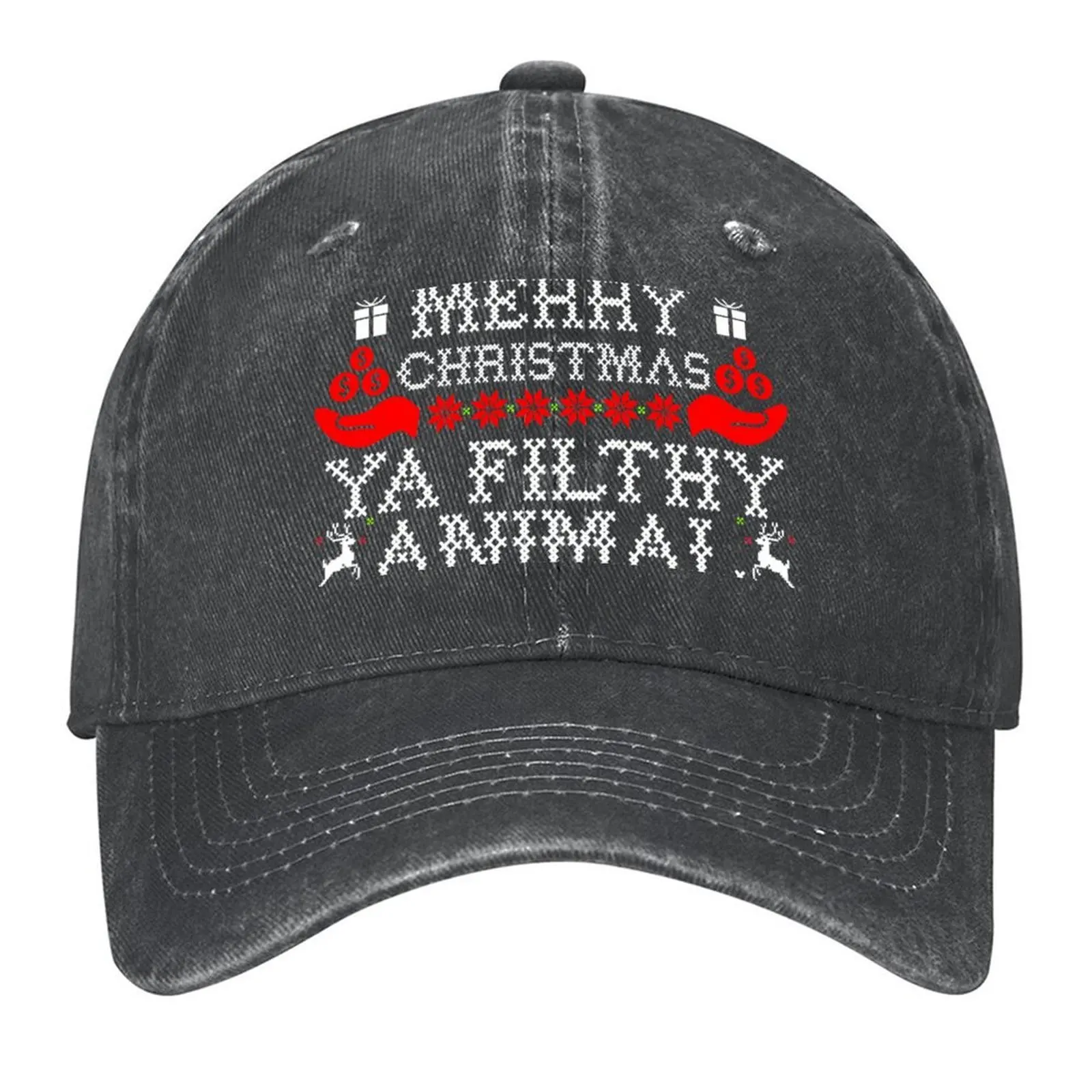 

Christmas T-Shirt - Merry Christmas Ya Filthy Animal Baseball Cap luxury caps Christmas Hat black Mens Hats Women's