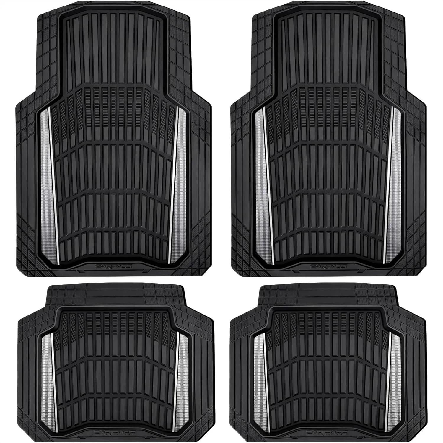

Heavy Duty Rubber Car Floor Mats Deep Waterproof for Cars SUVs Trucks with Aluminum Film Non-Slip Universal Trim to Fit