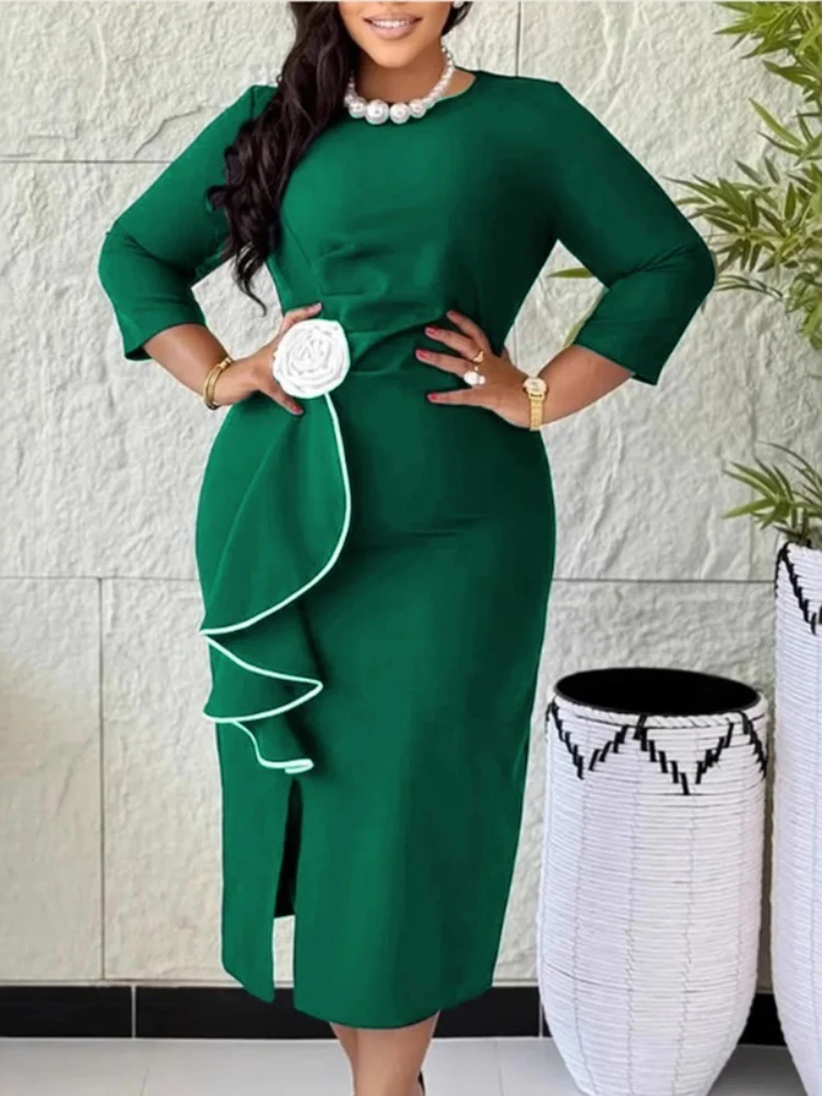 

Elegant Dashiki African Dresses for Women 2026 Spring African Long Sleeve Solid Color Plus Size Long Dress Outfits Ankara Dress