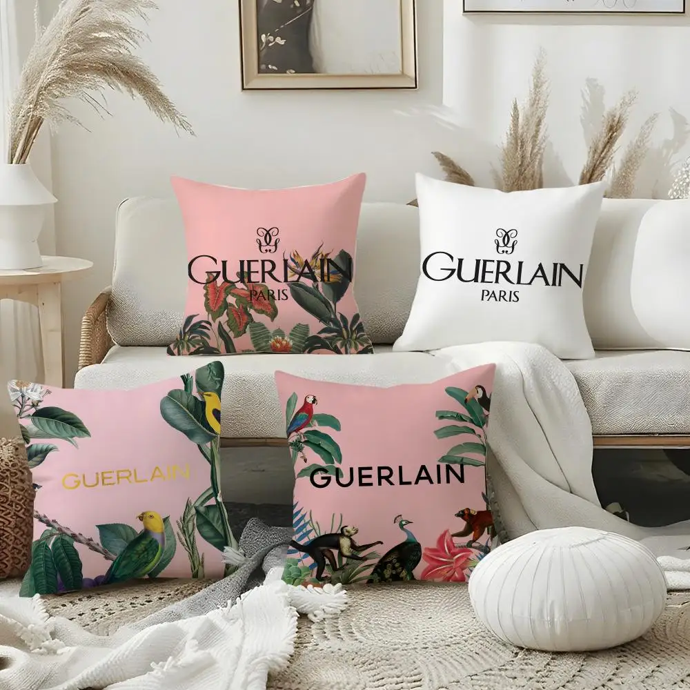Funda de almohada de la marca G-guerlain, funda de almohada de tela de felpa, estampado suave de doble cara, cojín de alta calidad para el hogar y el sofá