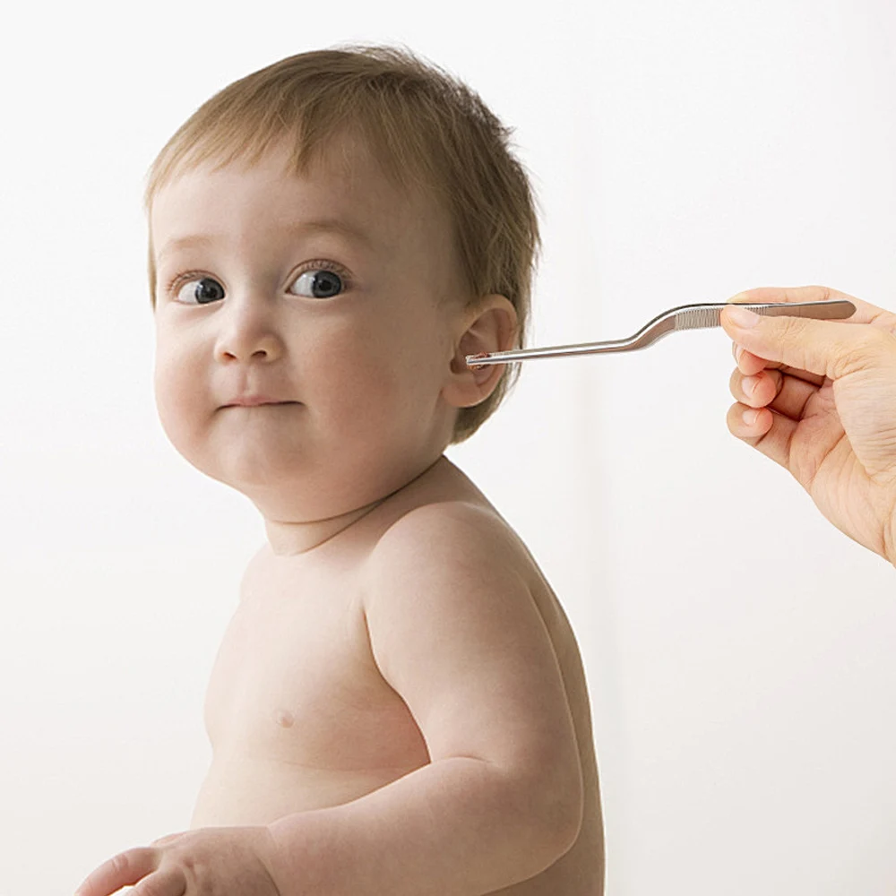 Pinzas profesionales para limpieza de cerumen, herramienta para el cuidado de los oídos, pinzas médicas de acero inoxidable de alta calidad, accesorio para doblar, 1 ud.