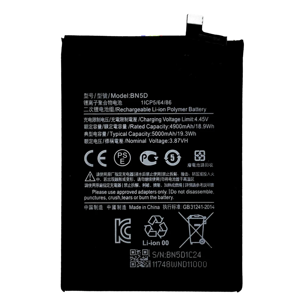 New 5000mAh BN5D Battery For Xiaomi Redmi Note 11 11S 4G M4 PRO 4G Mobile Phone Batteries + Free Tool Set