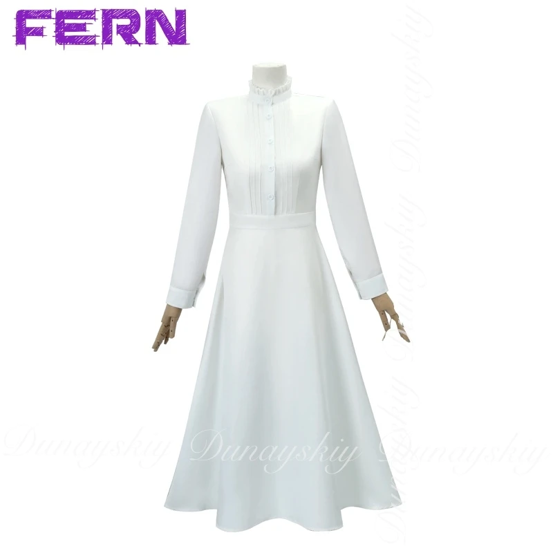 Frieren: Beyond Journey 's End Fern Cosplay Magicians Make Elves With Black Coat And White Dress Cosplay Costume Anime Full Suit
