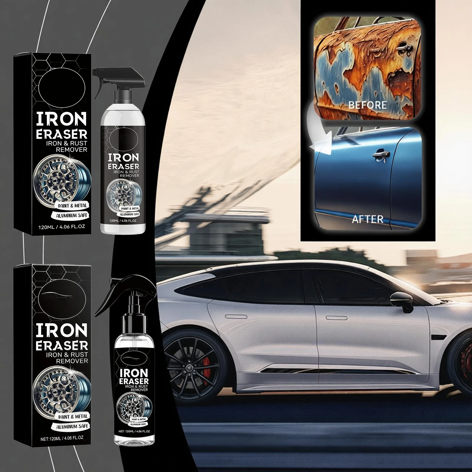 Fast Acting Car Rust Remover Deep Decontamination Eliminate Stubborn Dirt Restore Bright Shine Auto Surface Maintenance Supplies