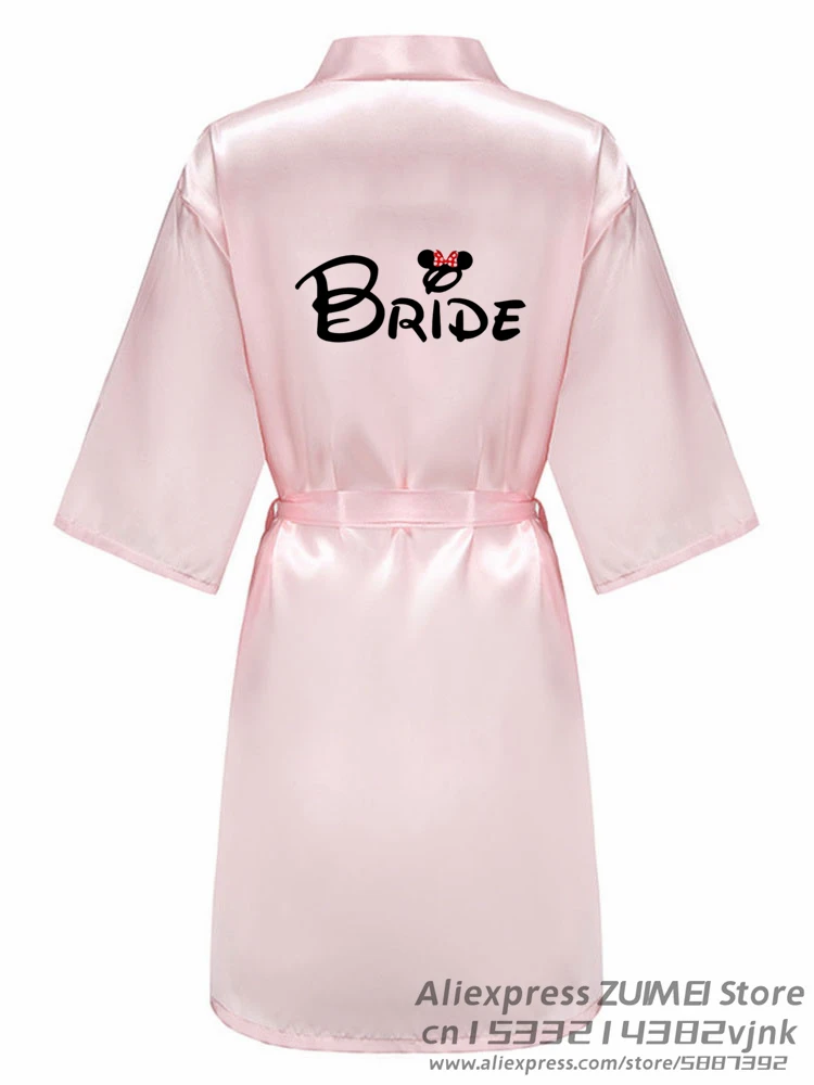 Wedding Party Team Bride Funny Women Wedding Dressing Gown Bathobe Bridal Party with black letters Robes Bridesmaid Robes gift