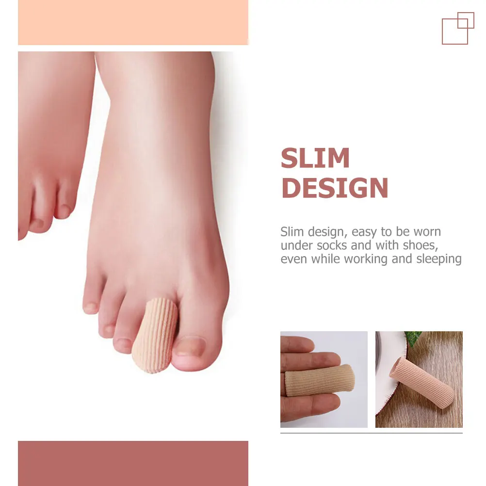 

4pcs Toe Protectors Elastic Slim Design Under Socks Shoes Durable Breathable Silicone Finger Sleeve Covers Foot Care ToolsToe