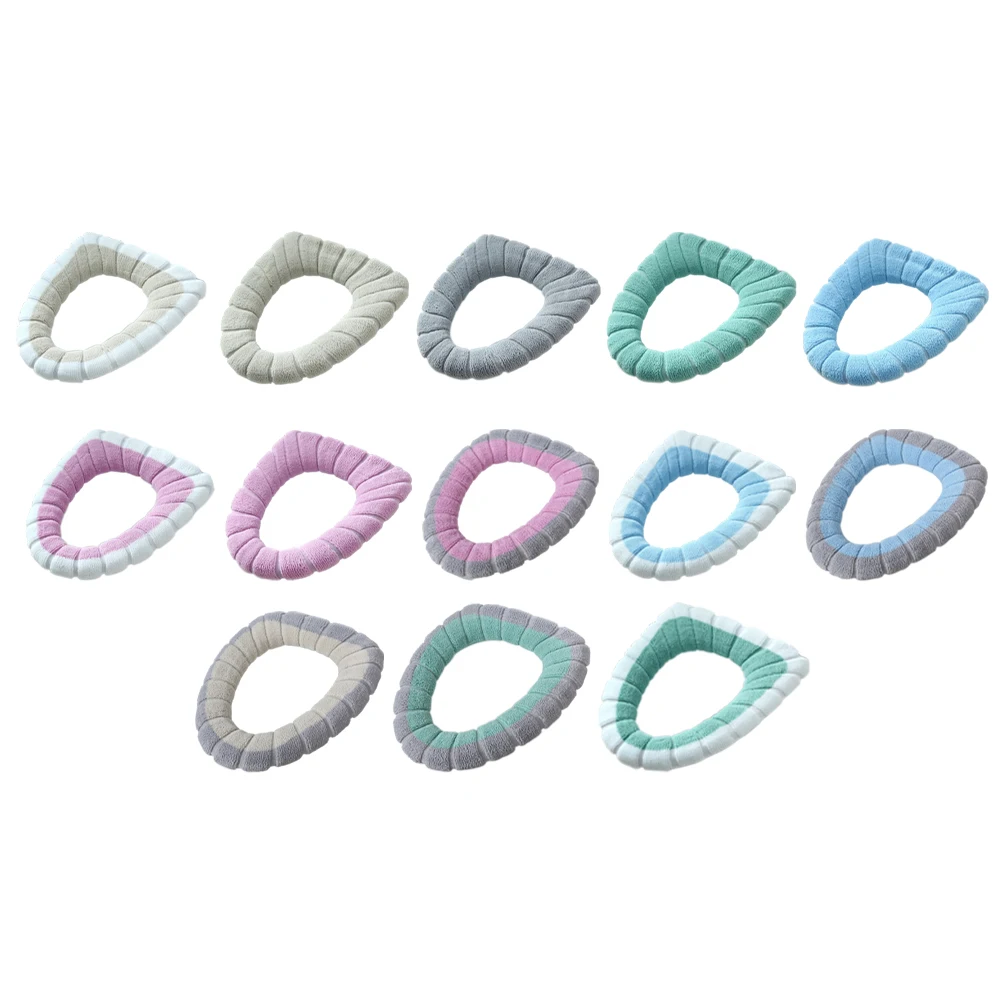 1pc Wc Sitz Abdeckung Badezimmer Weiche Dicker Wärmer Dehnbar Waschbar Tuch Wc Sitz Abdeckung Pads