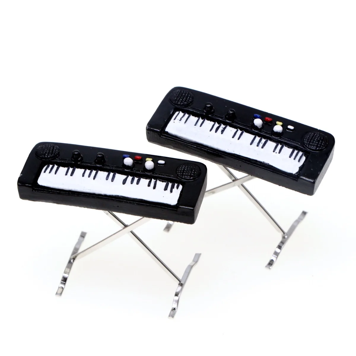 Doll house mini simulation alloy electronic piano, musical instrument model, miniature scene matching props