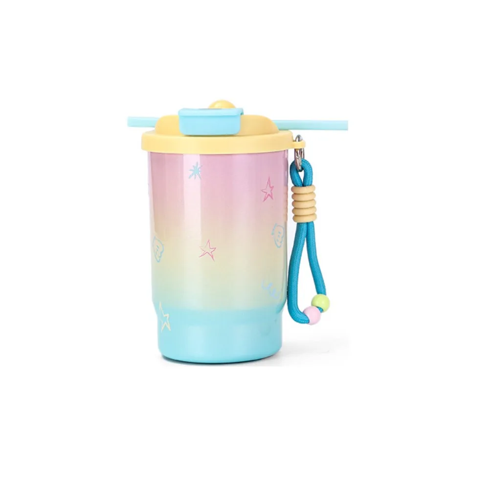 

Stainless Steel Double Drink Insulated Cup Leak-Proof Vacuum Insulated Vacuum Straw Cup with Straw Cartoon Coffee Cup Daily Use