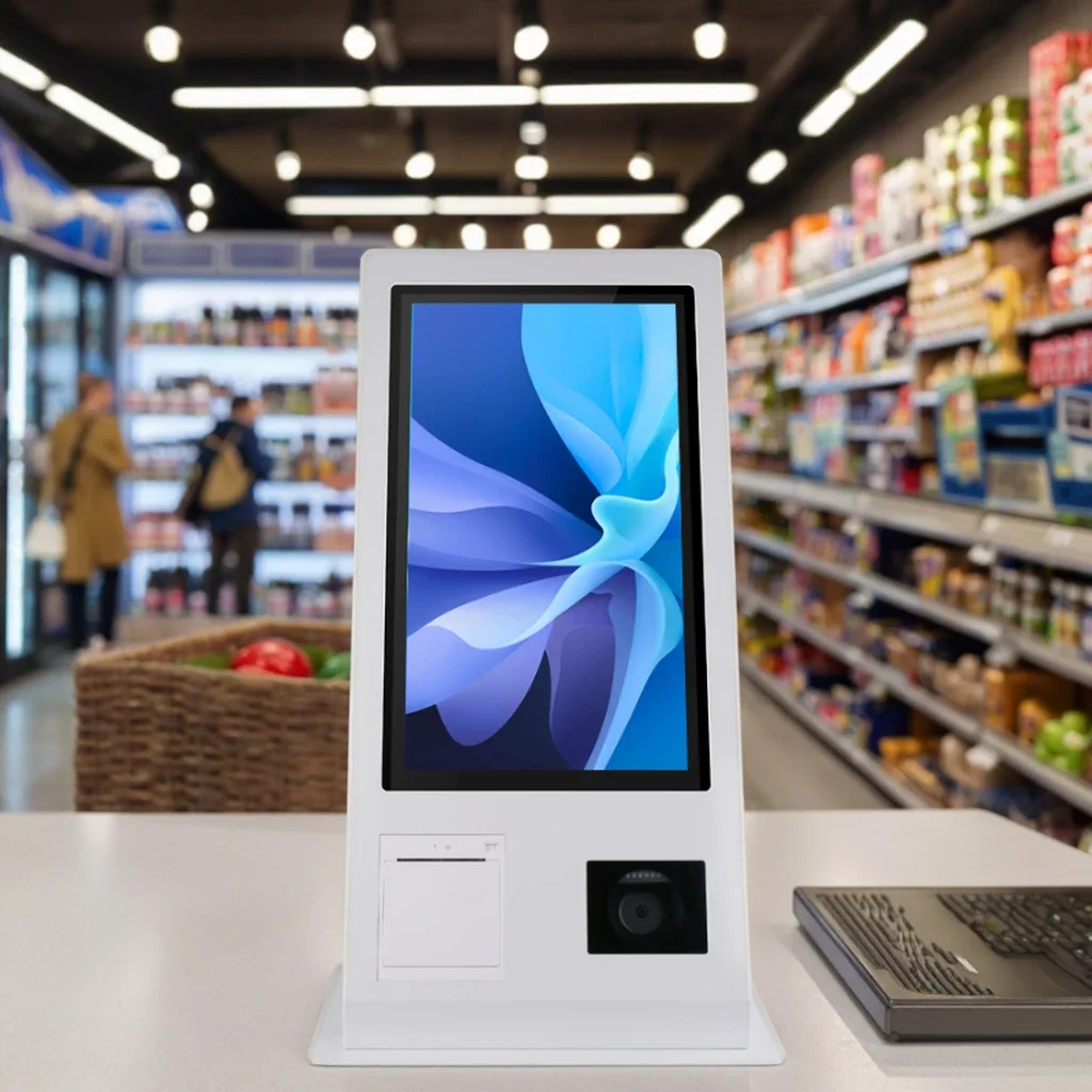 

Desktop 15.6 Inch Self-service Terminal Cash Register Touch Screen Pos Machine Windows 10 Systems For Supermarket