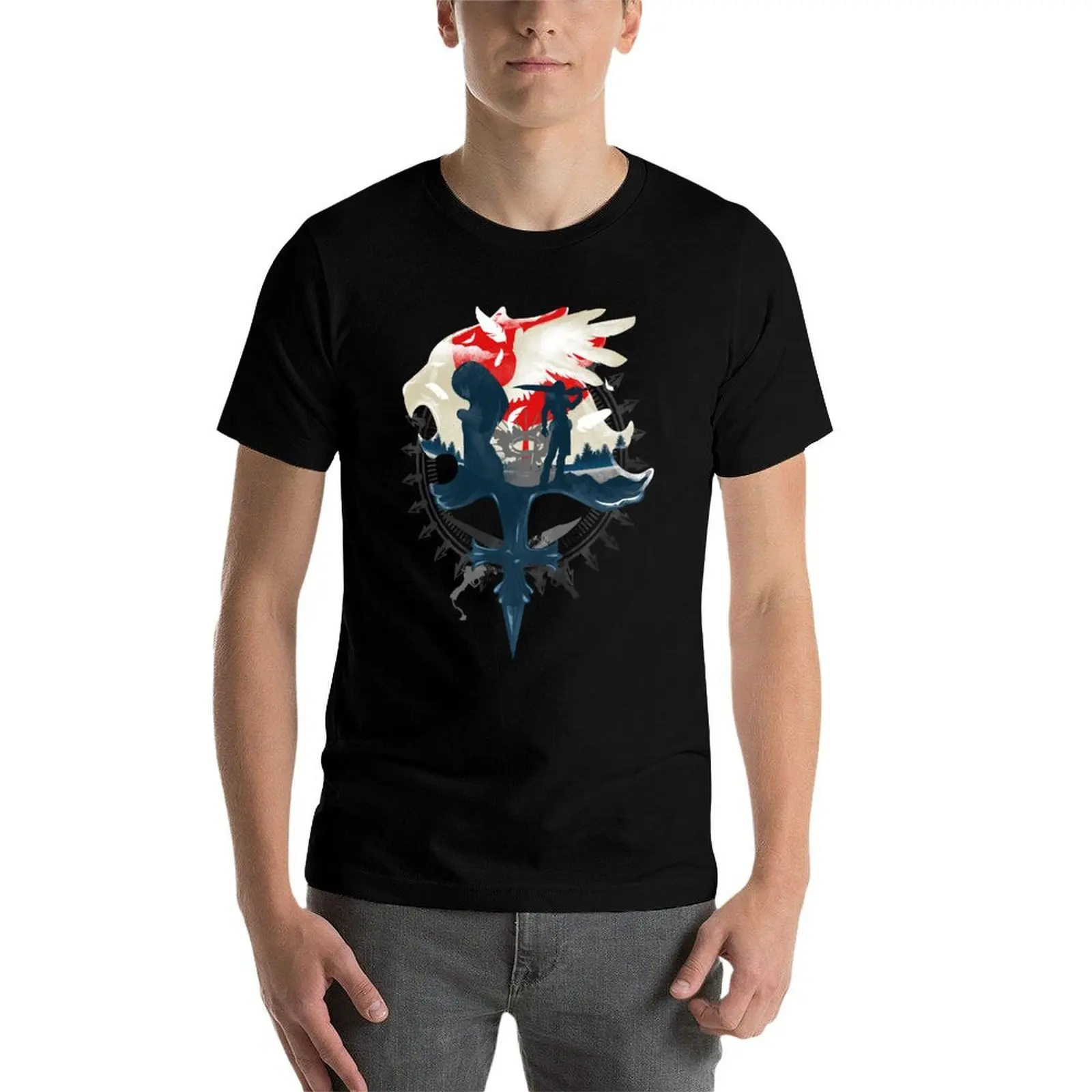 Angels and Gunblades T-Shirt blacks oversize graficzne koszulki luksusowe ubrania męskie