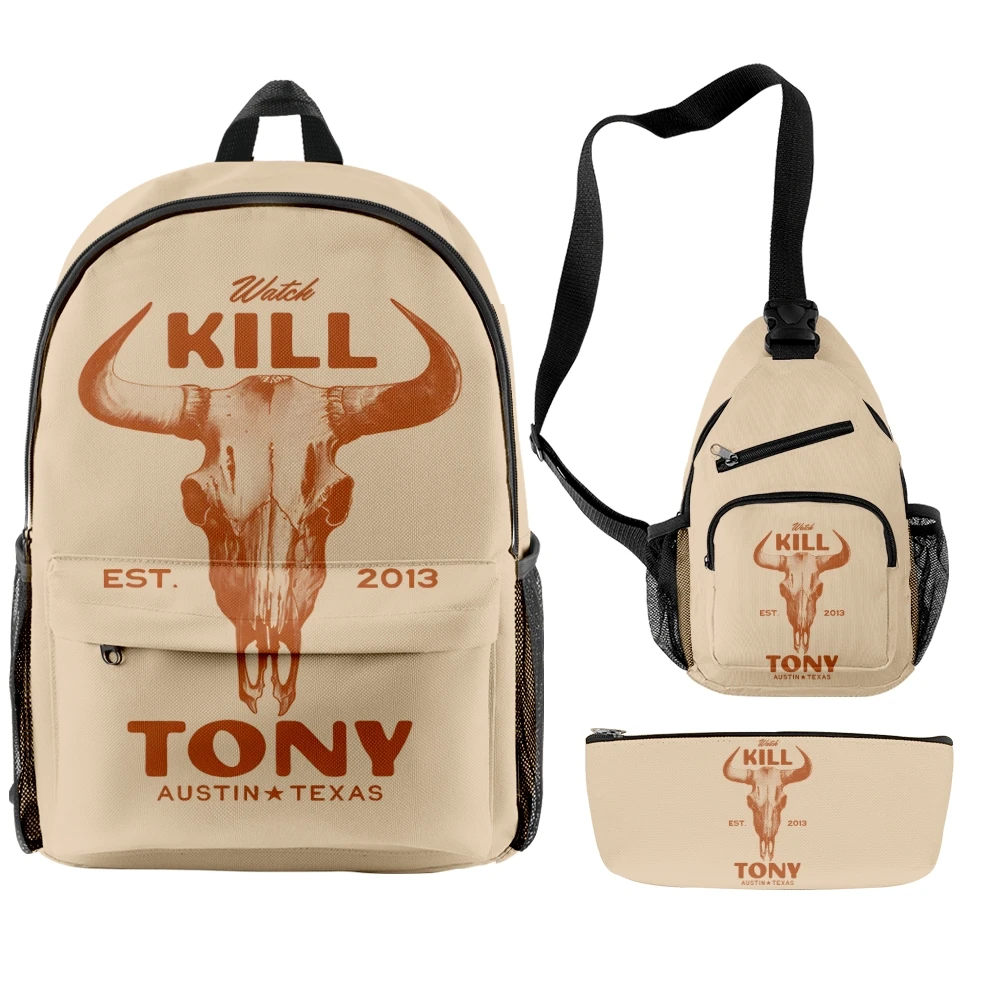 

Рюкзак Watch Kill Tony из трех предметов для мужчин и женщин, сумка на плечо, модная уличная одежда, дорожные сумки